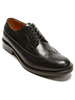 Leder-Schnürschuhe in Schwarz>British Passport Outlet