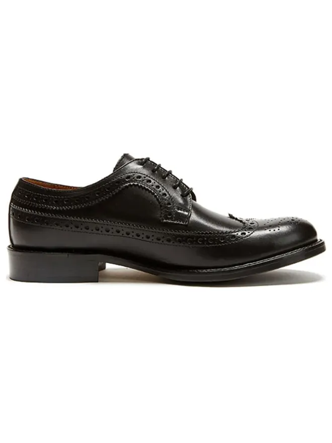 Leder-Schnürschuhe in Schwarz>British Passport Outlet