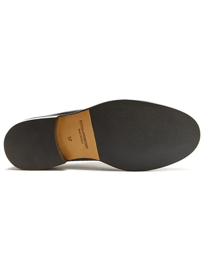 Leder-Schnürschuhe in Schwarz>British Passport Outlet