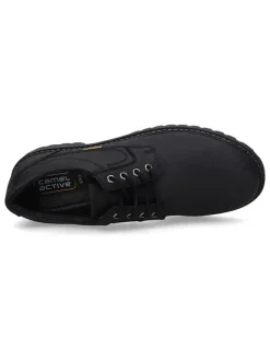 Leder-Schnürschuhe in Schwarz><noscript><img width=