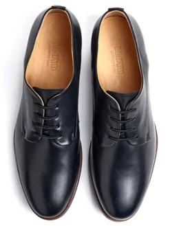 Leder-Schnürschuhe in Schwarz><noscript><img width=