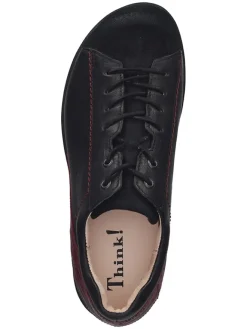 Leder-Schnürschuhe in Schwarz><noscript><img width=