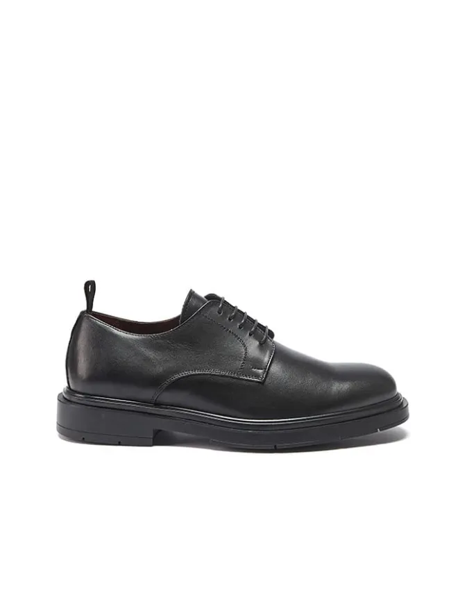 Leder-Schnürschuhe in Schwarz>Frank Daniel New