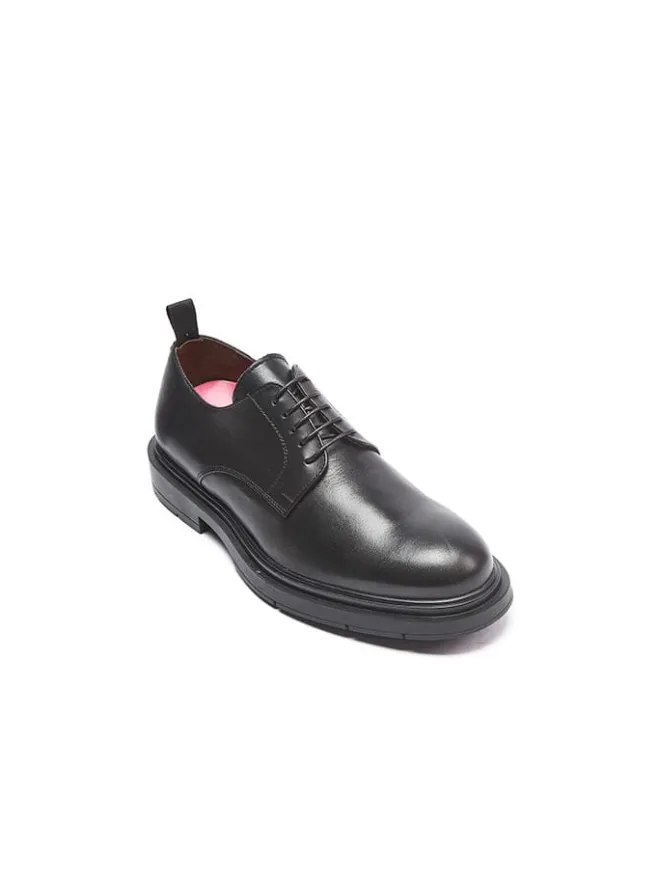 Leder-Schnürschuhe in Schwarz>Frank Daniel New