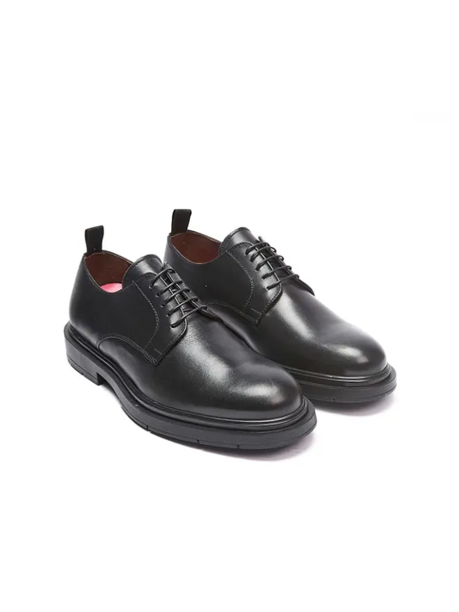 Leder-Schnürschuhe in Schwarz>Frank Daniel New