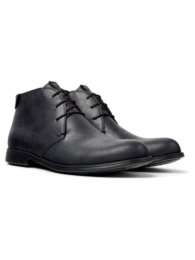 Leder-Schnürschuhe in Schwarz>Camper Sale
