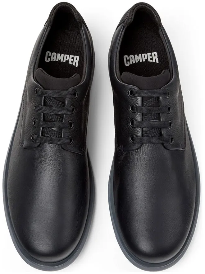 Leder-Schnürschuhe in Schwarz>Camper