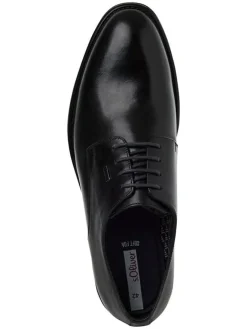 s.Oliver Schnürschuhe^Leder-Schnürschuhe in Schwarz