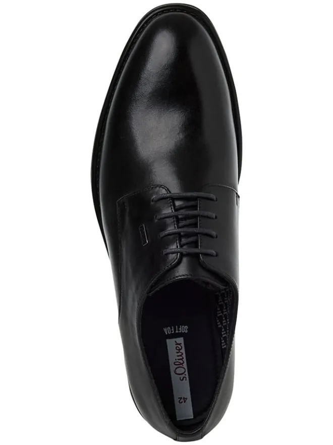 s.Oliver Schnürschuhe^Leder-Schnürschuhe in Schwarz