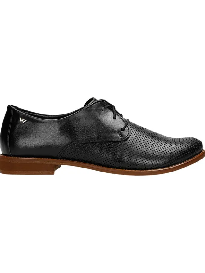 Wojas Schnürschuhe^Leder-Schnürschuhe in Schwarz