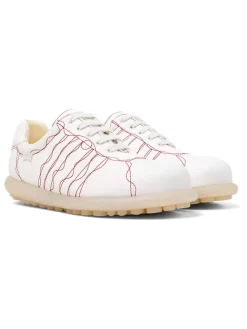Camper Schnürschuhe^Leder-Schnürschuhe in Weiß