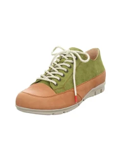Leder-Schnürschuhe "King" in Grün/ Hellbraun>Think! New