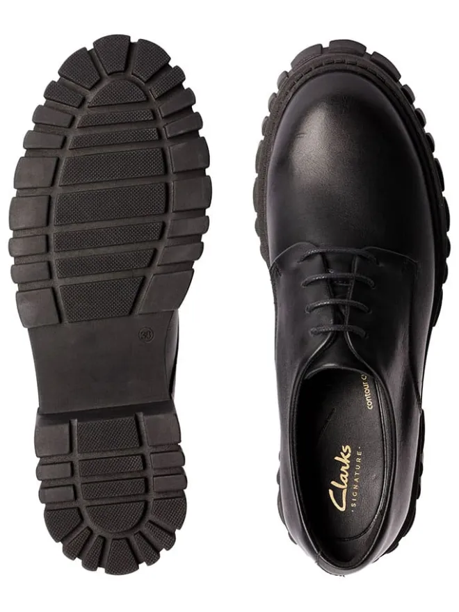 Clarks Schnürschuhe^Leder-Schnürschuhe "Page Walk" in Schwarz