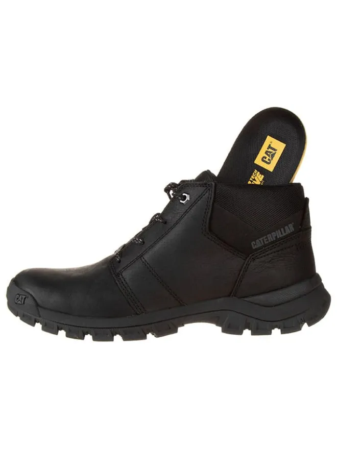 CAT Schnürschuhe|Schnürschuhe^Leder-Schnürschuhe "Threshold Chukka" in Schwarz