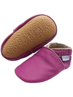 Lederschuhe für Baby Kleinkinder, bequeme, rutschfeste Sohlen - lila><noscript><img width=