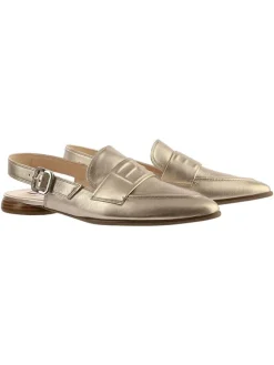 Leder-Slingballerinas in Gold>Högl New