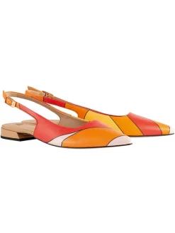 Leder-Slingballerinas in Rot/ Orange>Högl Discount
