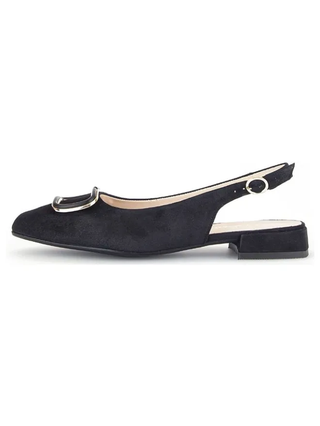 Leder-Slingballerinas in Schwarz>Gabor Sale