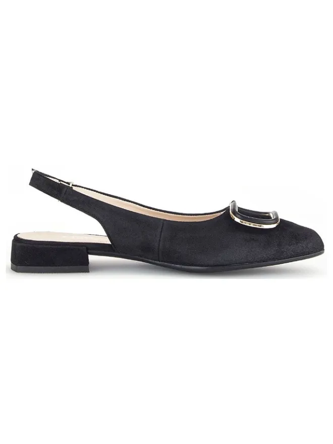 Leder-Slingballerinas in Schwarz>Gabor Sale