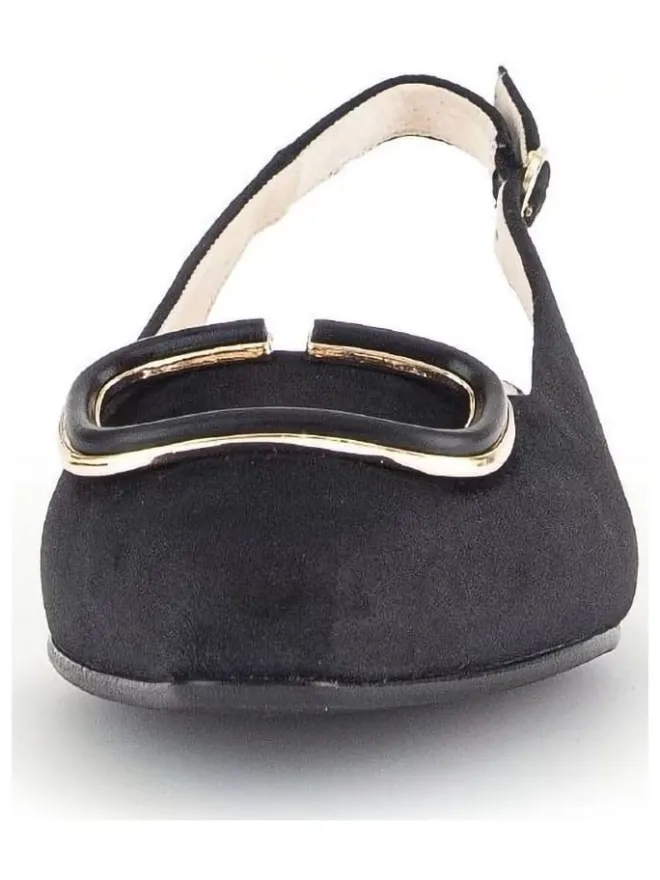 Leder-Slingballerinas in Schwarz>Gabor Sale