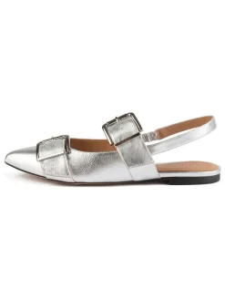 Leder-Slingballerinas in Silber>loft37 Sale