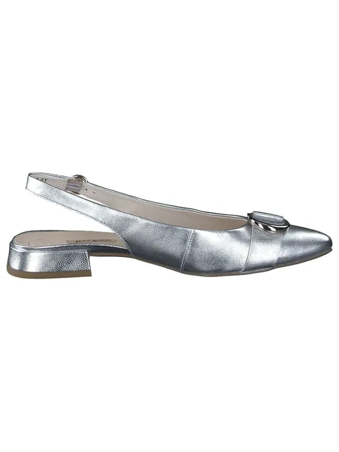 Paul Green Sandalen^Leder-Slingballerinas in Silber