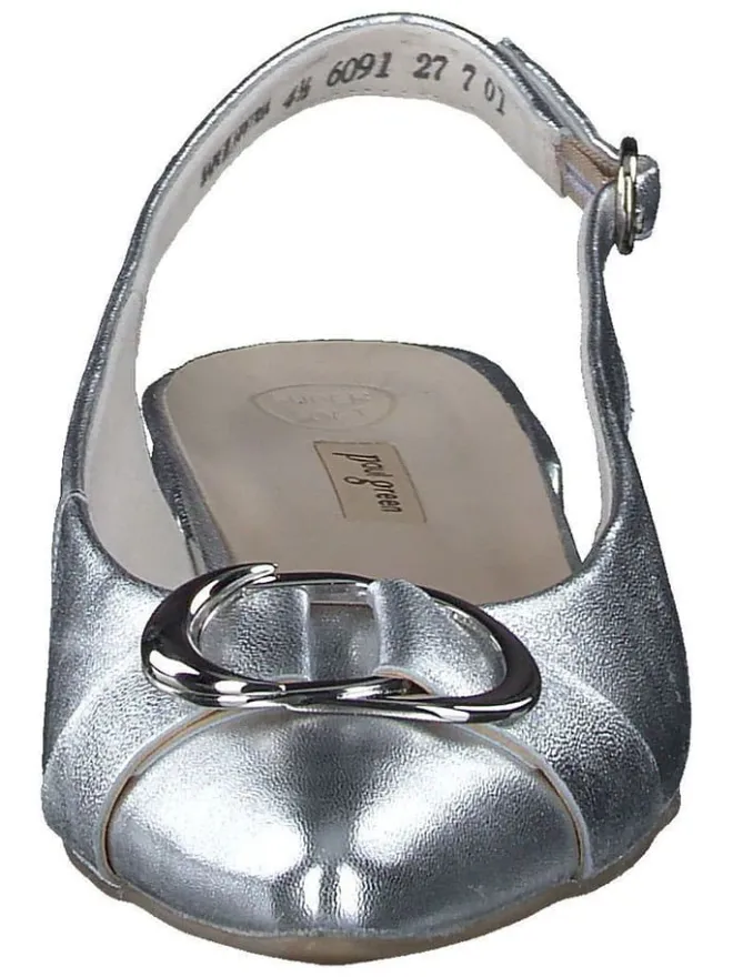 Paul Green Sandalen^Leder-Slingballerinas in Silber
