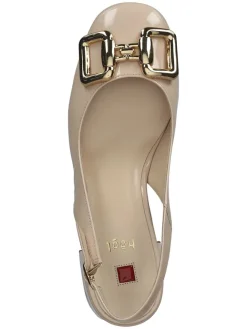 Leder-Slingpumps in Beige><noscript><img width=