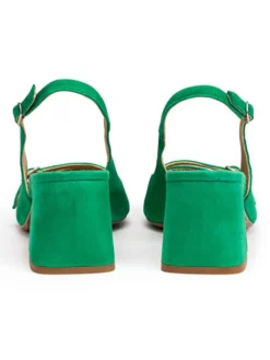 Leder-Slingpumps in Grün><noscript><img width=