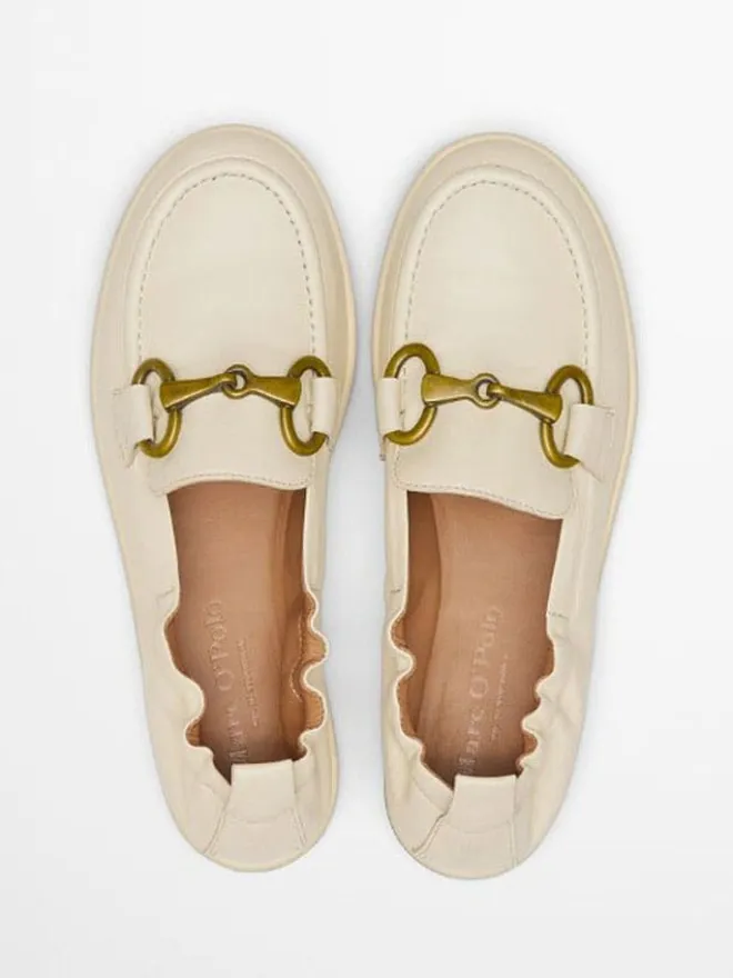 Leder-Slipper in Beige>Marc O'Polo Shoes Online