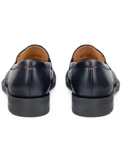 Leder-Slipper in Dunkelblau><noscript><img width=