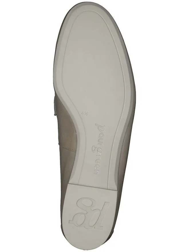 Paul Green Halbschuhe^Leder-Slipper in Khaki