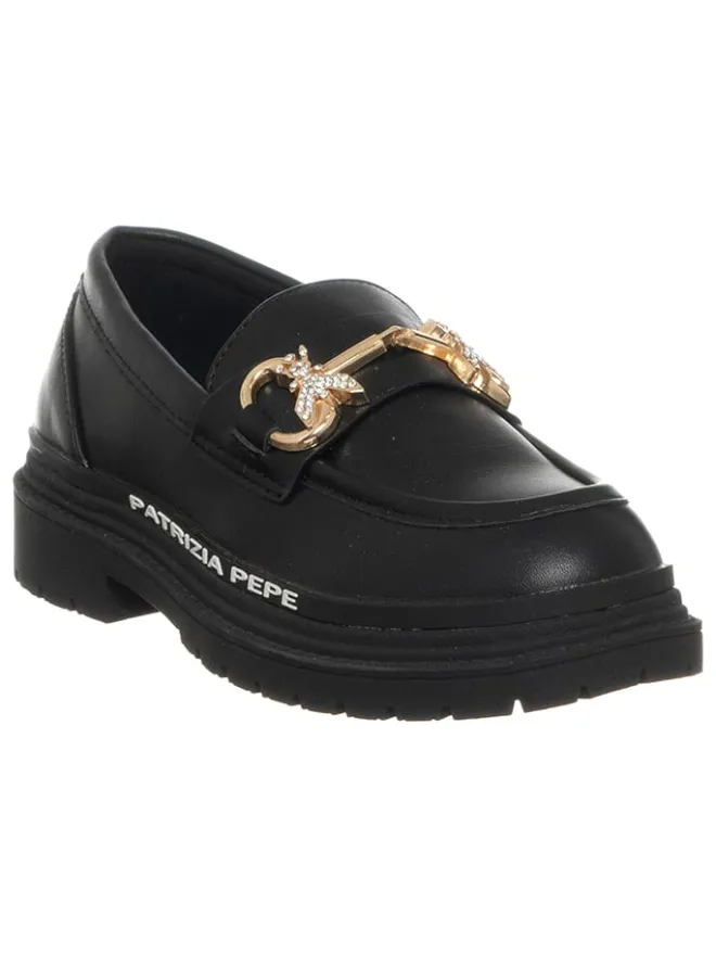 Patrizia Pepe Halbschuhe^Leder-Slipper in Schwarz