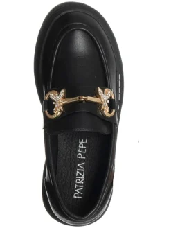 Patrizia Pepe Halbschuhe^Leder-Slipper in Schwarz