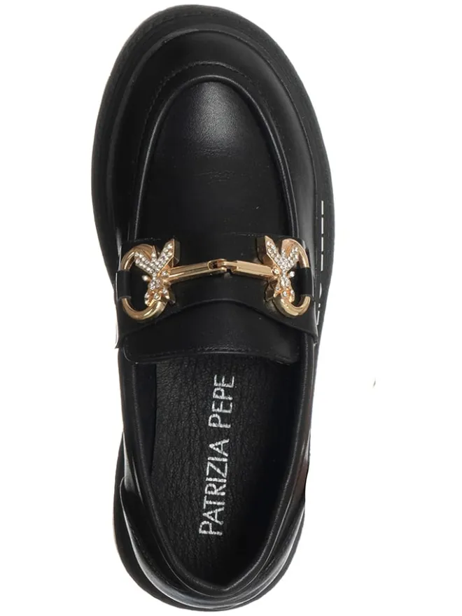 Patrizia Pepe Halbschuhe^Leder-Slipper in Schwarz