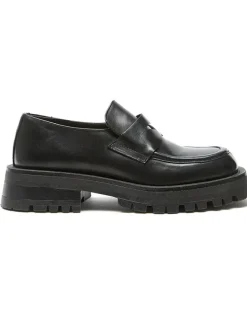 British Passport Halbschuhe^Leder-Slipper in Schwarz