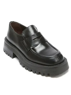 British Passport Halbschuhe^Leder-Slipper in Schwarz