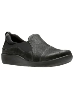Leder-Slipper in Schwarz>Clarks Clearance