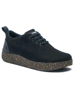 Comfortfusse Halbschuhe|Halbschuhe^Leder-Slipper in Schwarz