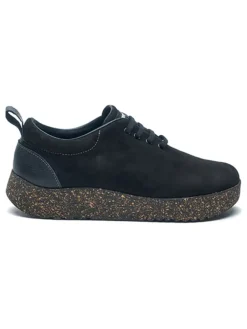 Comfortfusse Halbschuhe|Halbschuhe^Leder-Slipper in Schwarz