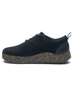 Comfortfusse Halbschuhe|Halbschuhe^Leder-Slipper in Schwarz