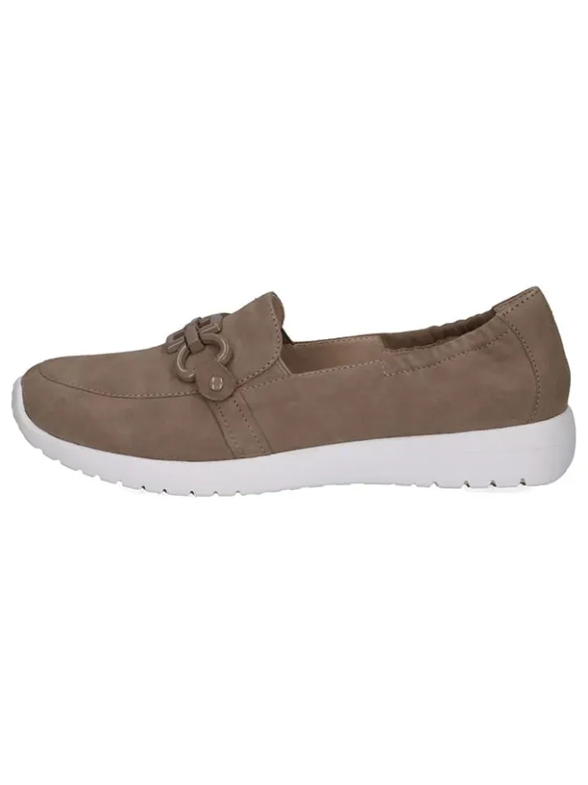 Caprice Halbschuhe^Leder-Slipper in Taupe