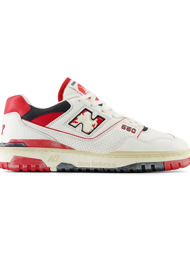 New Balance Sneakers|Sneakers^Leder-Sneakers "550" in Creme/ Rot