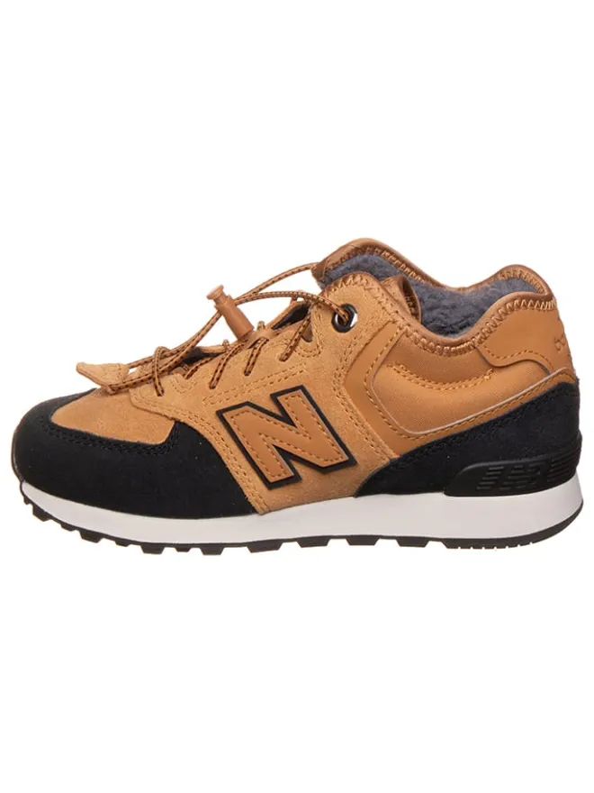 New Balance Sneakers^Leder-Sneakers "574" in Hellbraun/ Schwarz