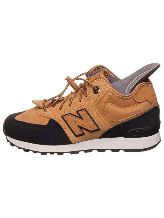 New Balance Sneakers^Leder-Sneakers "574" in Hellbraun/ Schwarz