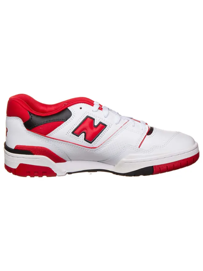 New Balance Sneakers^Leder-Sneakers "550" in Weiß/ Rot