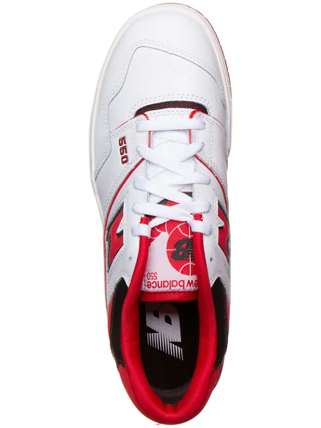 New Balance Sneakers^Leder-Sneakers "550" in Weiß/ Rot