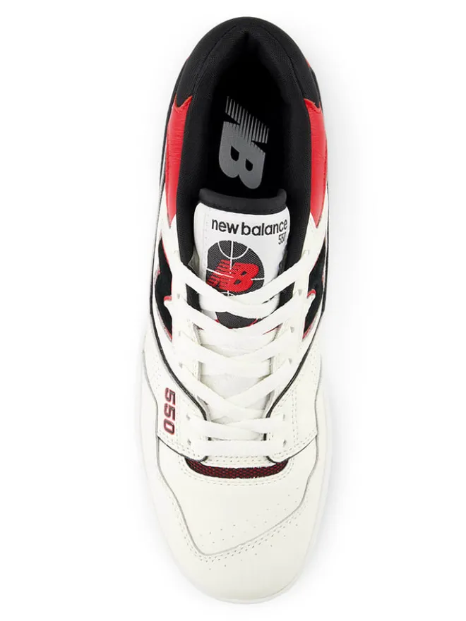 Leder-Sneakers "550" in Weiß/ Rot>New Balance