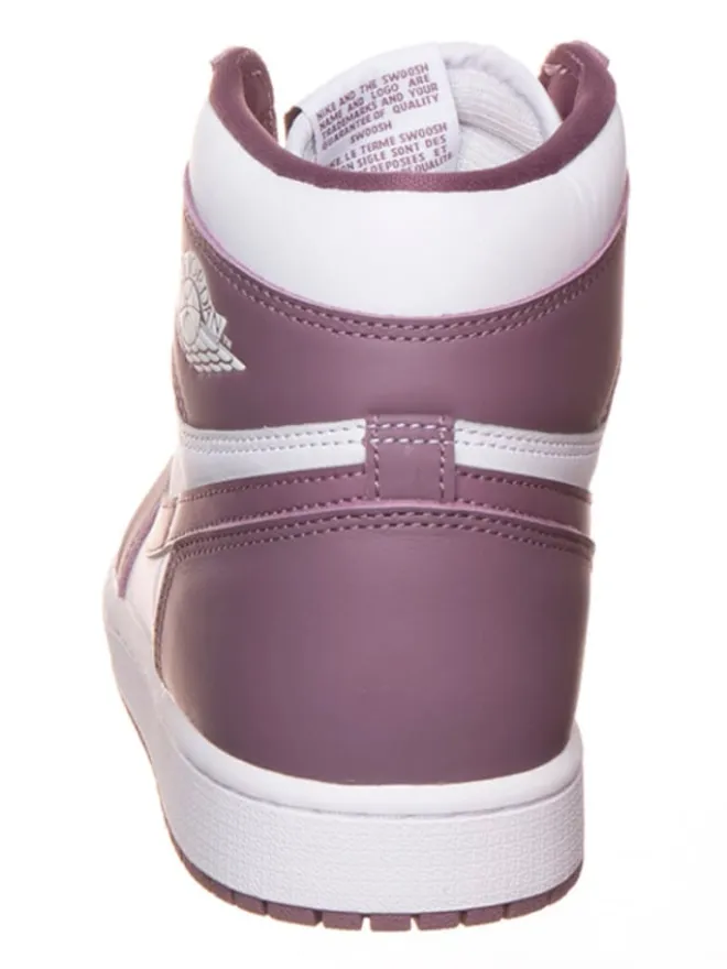 Leder-Sneakers "Air Jordan 1 Retro High" in Weiß/ Lila>Nike Hot