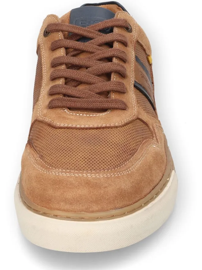 Camel Active Schnürschuhe^Leder-Sneakers "Bayland" in Hellbraun/ Dunkelblau
